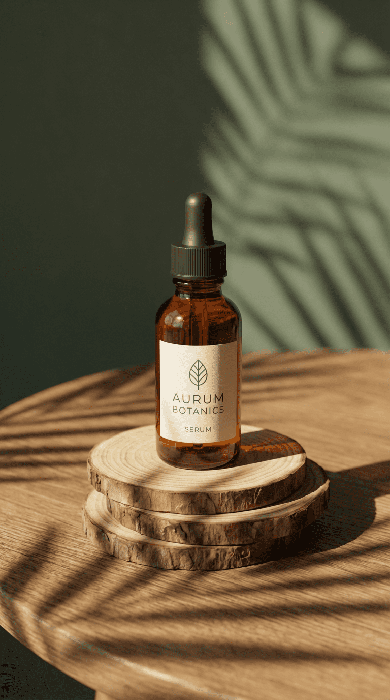 Aurum Botanics 12 Firefly Gemini Flash Minimalist skincare product photography shot from a slightly elevated front angle cl 757281 1
